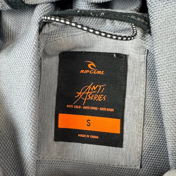 Rip Curl Jacket Mens Small Gray Anti Series Full Zip Hooded Windbreaker Surfing - Picture 4 of 6